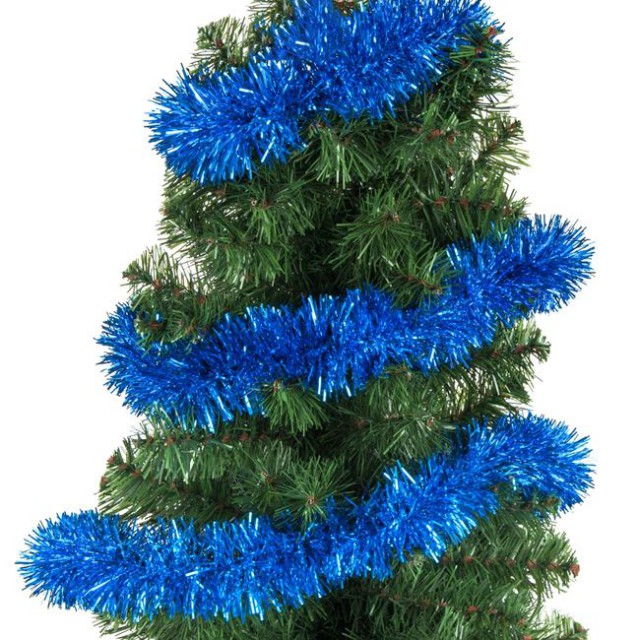 Beteala de Craciun Albastra Tinsel 3m x 8cm