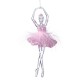 Ornament Brad de Craciun Balerina Transparenta Roz Glitter Pana 18cm