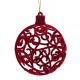 Ornament Brad de Craciun Glob Bordo cu Model 10cm