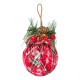 Ornament Brad de Craciun Glob Rosu Carouri Conuri Berries 8cm