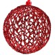 Ornament Brad de Craciun Glob Rosu Glitter 15cm