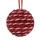 Ornament Brad de Craciun Glob din Spuma Rosu Siret Rasucit Tinsel Candy 8cm