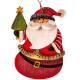 Ornament Brad de Craciun Vintage Mos Craciun din Lemn Brad 8cm