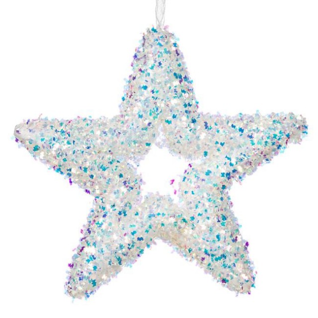 Ornament Brad de Craciun din Spuma Stea Irizata Tinsel 14cm