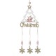 Ornament Suspendabil din Lemn Brad de Craciun Brad Mos Craciun Glitter Bej Sampanie 24cm