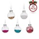 Set Globuri de Craciun Transparente din Sticla cu Confeti Colorat Stele in Borcan 3cm - 15buc