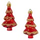 Set Ornamente de Craciun Brazi Roşii Glitter 8cm - 3buc