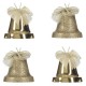 Set Ornamente de Craciun Clopote Bej Stralucitoare Glitter 6cm - 4buc