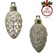 Set Ornamente de Craciun Conuri Bej Mat Glitter 5cm - 12buc