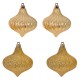 Set Ornamente de Craciun Globuri Aurii Mat Glitter 8cm - 4buc