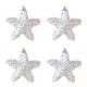 Set Ornamente de Craciun Stele Albe Tinsel Holografic 6cm - 4buc