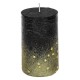 Lumanare Neagra cu Stele Aurii Glitter de Craciun Ø6x10cm