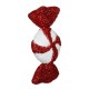 Ornament Brad de Craciun Bomboana Rosie Alba cu Tinsel 28cm