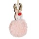 Ornament Brad de Craciun Cerb din Lemn cu Blana Roz Glitter 10cm