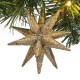 Ornament Brad de Craciun Fulg 3D Glitter Bej 9cm