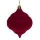 Ornament Brad de Craciun Glob Catifelat Bordo cu Dungi 11cm