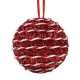 Ornament Brad de Craciun Glob din Spuma Rosu Siret Rasucit Tinsel Candy 8cm