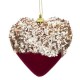 Ornament Brad de Craciun Inima din Spuma Bordo Catifelata 12cm