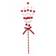 Ornament Brad de Craciun Stick cu Pompon Rosu Alb 47cm