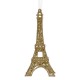 Ornament Brad de Craciun Turnul Eiffel cu Glitter Auriu 6.7x15cm