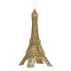 Ornament Brad de Craciun Turnul Eiffel cu Glitter Auriu 6.7x15cm