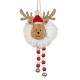 Ornament de Craciun Cerb Alb Pompon 19cm