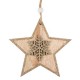 Ornament de Craciun din Lemn Stea Glitter Bej 11cm