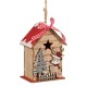 Ornament pentru Brad Casuta din Lemn Cerb 11cm