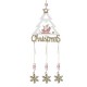 Ornament Suspendabil din Lemn Brad de Craciun Brad Mos Craciun Glitter Bej Sampanie 24cm