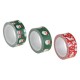 Set Benzi Adezive Washi Tape Rosie & Verzi cu Modele 5mx15mm - 3buc