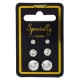 Set Cercei de Culoare Aurie cu Strass 3 Marimi pentru Femei - 3 Perechi