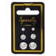 Set Cercei de Culoare Aurie cu Strass 3 Marimi pentru Femei - 3 Perechi