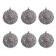 Set Globuri de Craciun Argintii Tinsel 8cm - 6buc