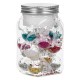 Set Globuri de Craciun Transparente din Sticla cu Confeti Colorat Stele in Borcan 3cm - 15buc