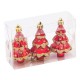 Set Ornamente de Craciun Brazi Roşii Glitter 8cm - 3buc