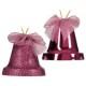 Set Ornamente de Craciun Clopote Mov Stralucitoare Glitter Funda 5cm - 4buc