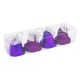 Set Ornamente de Craciun Clopote Mov Stralucitoare Glitter Fundite 6cm - 4buc