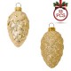 Set Ornamente de Craciun Conuri Aurii Mat Glitter 5cm - 12buc