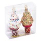 Set Ornamente de Craciun Inghetata Roşie Maro Glitter 11cm - 2buc