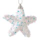 Set Ornamente de Craciun Stele Albe Tinsel Holografic 6cm - 4buc