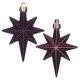 Set Ornamente de Craciun Stele Mov Mat Glitter 8cm - 16buc