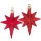 Set Ornamente de Craciun Stele Rosii Mat Glitter 8cm - 16buc