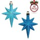 Set ornamente de Craciun Stele Turcoaz Glitter 8cm - 16buc