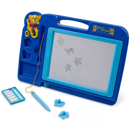 Tabla Magnetica Dubla pentru Desen Bleu Ursulet - 21x30cm