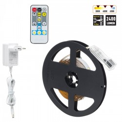 Banda Strip Light Autocolanta cu Lumina Alba si Telecomanda 12V - 5m