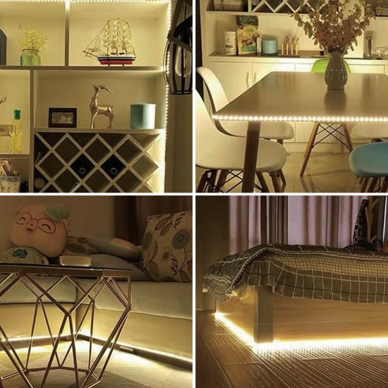 Banda Strip Light Autocolanta cu Lumina Alba si Telecomanda 12V - 5m