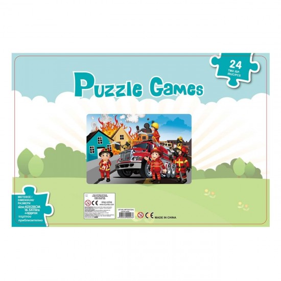 Puzzle Vehicul Pompieri & Pompieri (24 de piese)
