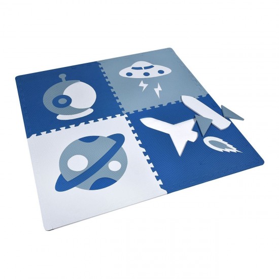 Covor Puzzle Bleu Ciel pentru Copii 61x61cm (4 Piese)