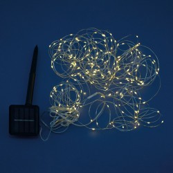 Instalatie de Lumini Solara cu 200 Becuri LED cu Programe & Senzor de Lumina 19.9m - Alb Cald