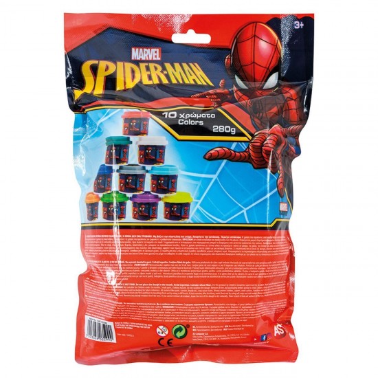 Plastilina DOH Disney Spiderman in Punga cu 10 Recipiente & Capac Forma 280g - AS